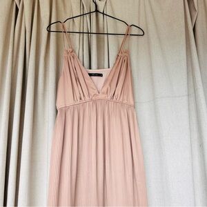 Blush Pink Pleated Dress
